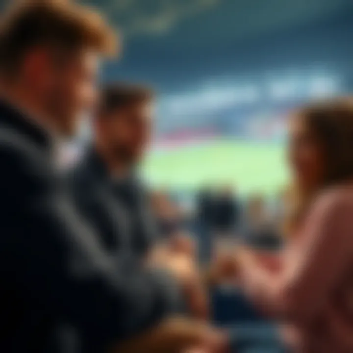 A community-focused illustration showing users discussing and sharing betting tips