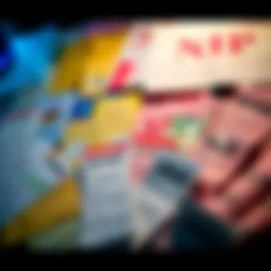 A vibrant collage of various betting slips