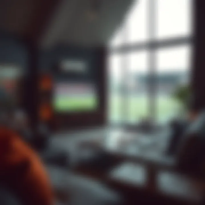 A cozy living room set for an immersive viewing experience