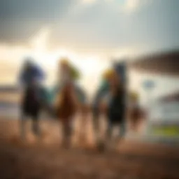 Thoroughbred horse racing action