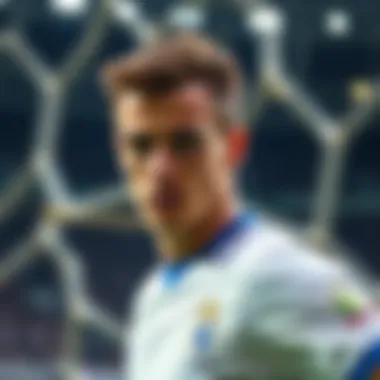 Close-up of a key player in action