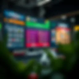 A dynamic interface showcasing lottery options and sports betting features