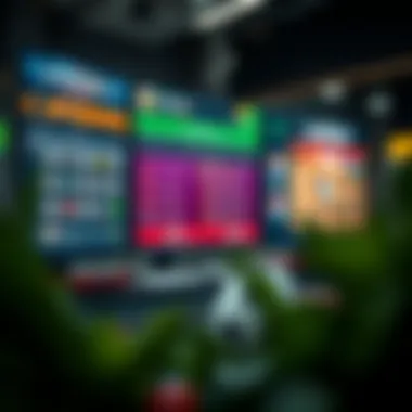 Dynamic Interface of Lottery and Sports Betting A dynamic interface showcasing lottery options and sports betting features