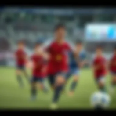 Korean Team in Action Korean national football team in action during a match