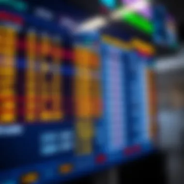 A close-up of sports betting statistics and odds displayed on a screen