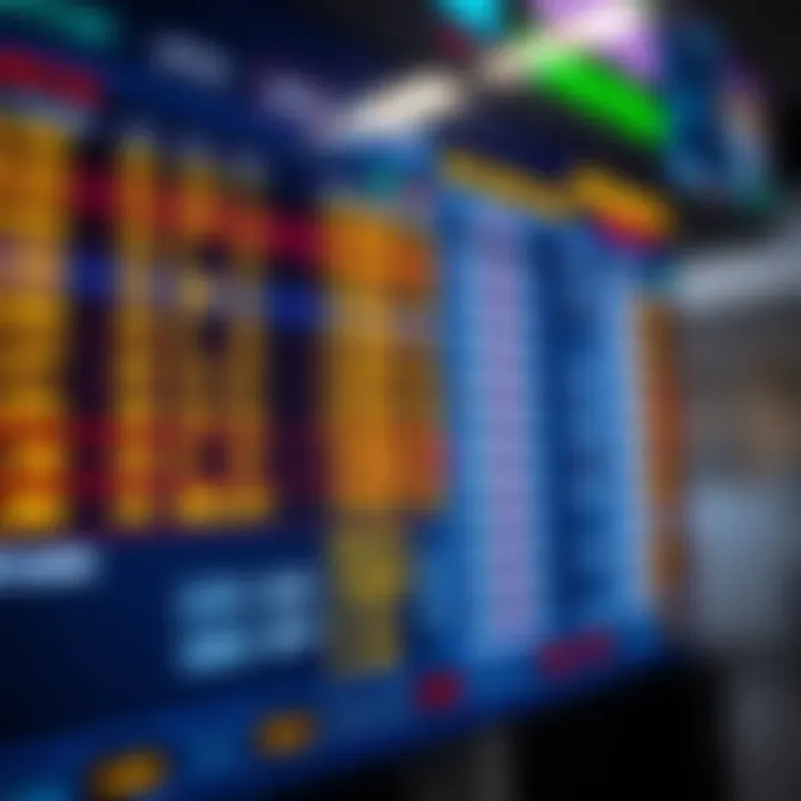 A close-up of sports betting statistics and odds displayed on a screen