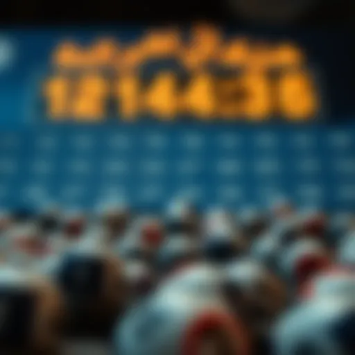 Visual representation of lottery number selections