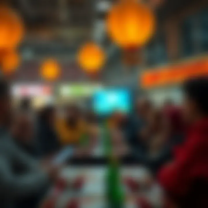 An artistic representation of a vibrant lottery community gathering