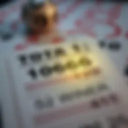 Lotto ticket with winning numbers highlighted