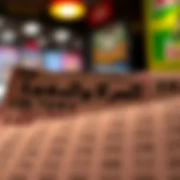 A close-up view of a lottery ticket filled with numbers