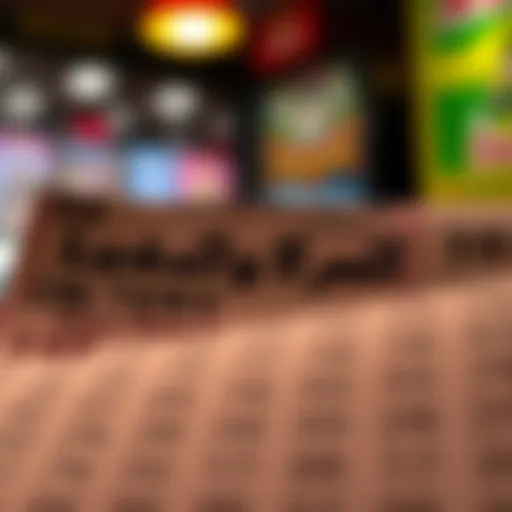 A close-up view of a lottery ticket filled with numbers