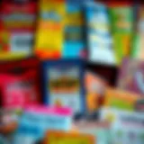 Diverse Lottery Ticket Options Colorful display of lottery tickets showcasing diverse options