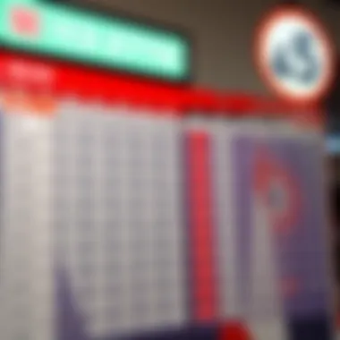 A chart displaying recent lottery draw results