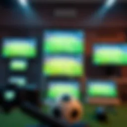 A diverse range of devices displaying soccer match streams