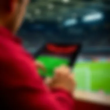 Interactive Experience on SportyView User engaging with the platform on a tablet