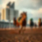 Thoroughbred racehorse sprinting on the track