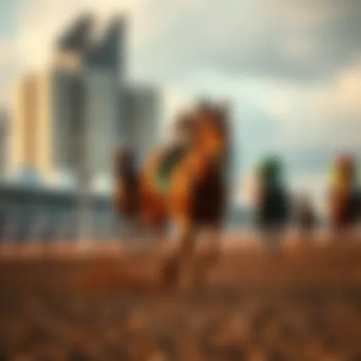 Thoroughbred racehorse sprinting on the track