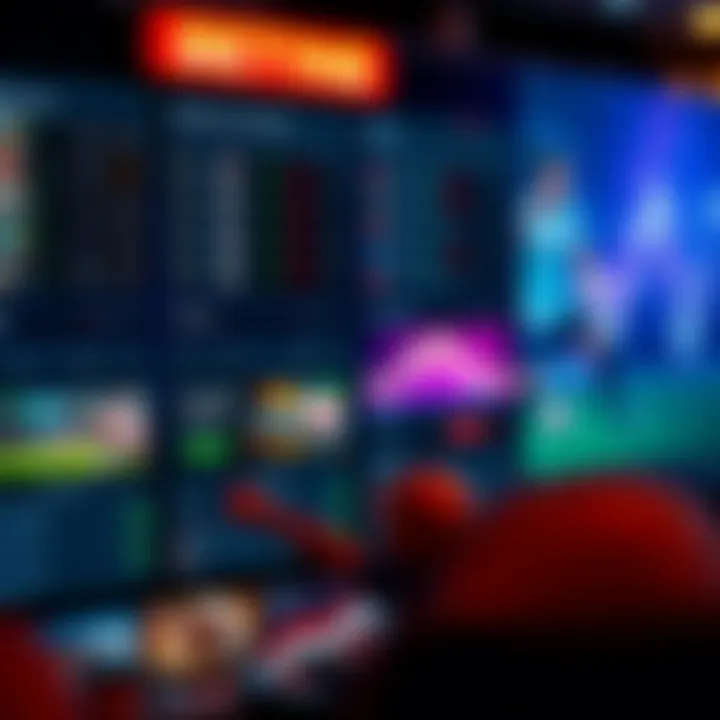 Diverse betting options displayed on a digital platform