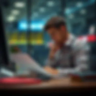 A thoughtful individual analyzing betting statistics at a desk